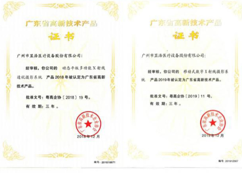 廣東省高新技術產品證書